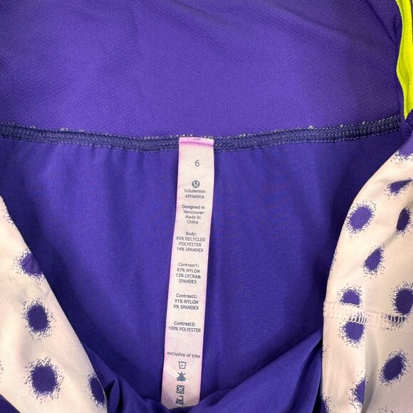 Lululemon Presta Shirt Purple Polka Dot White Womens 6 NEW - Picture 6 of 9